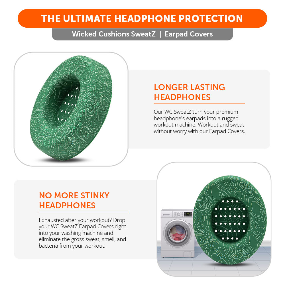 WC SweatZ Protective Headphone Earpad Cover | Emerald Tide