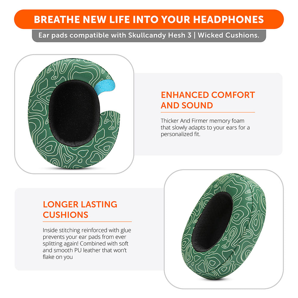 Skullcandy Hesh 3 & Crusher Replacement Earpads | Emerald Tide