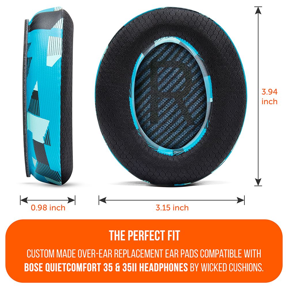 Bose QC 35 Cooling Gel Earpads | Cyan Prism