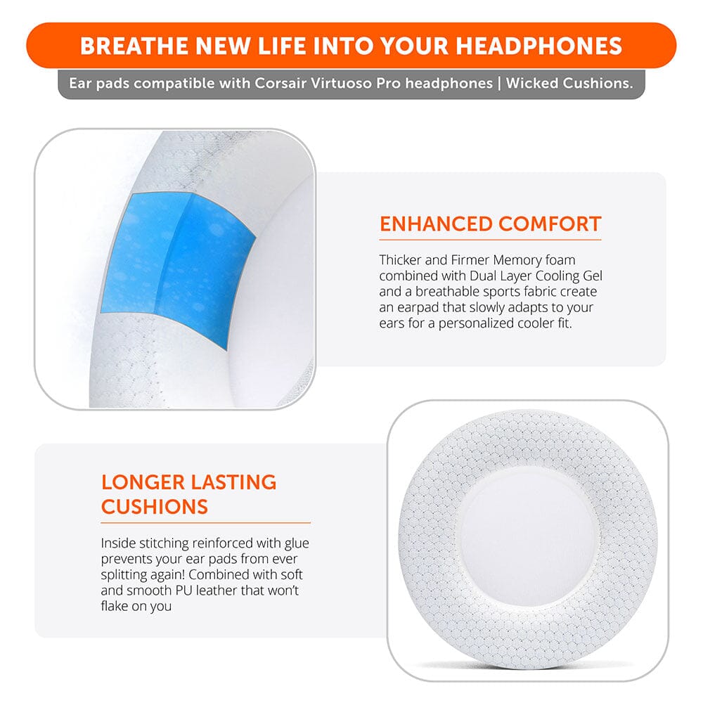 Corsair Virtuoso Pro FreeZe earpads | White