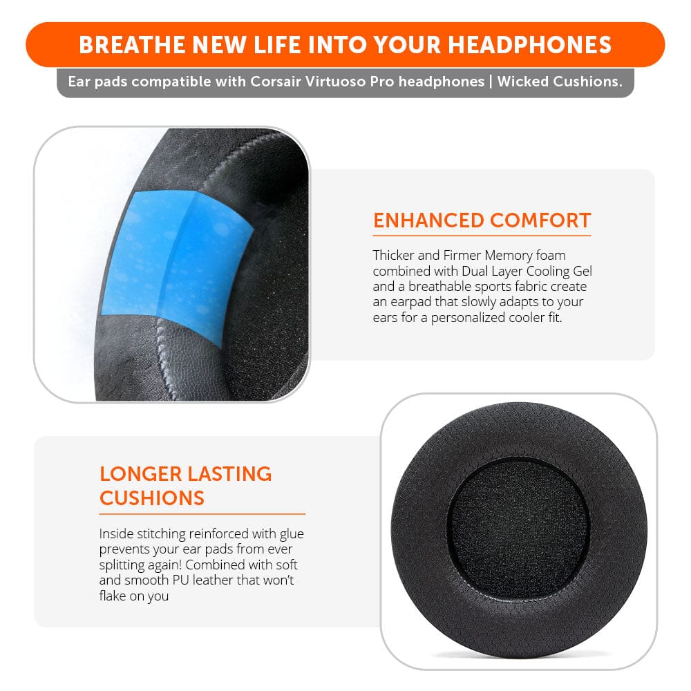 Corsair Virtuoso Pro FreeZe earpads | Black