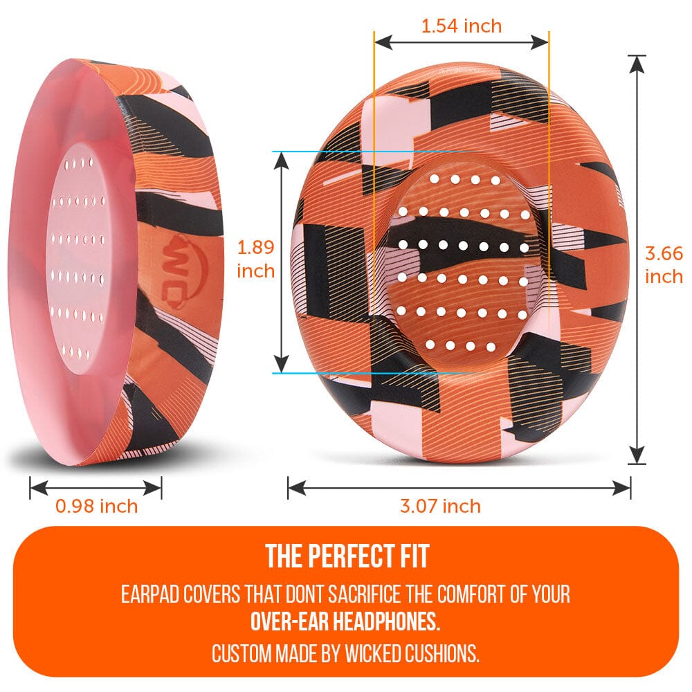 WC SweatZ Protective Headphone Earpad Cover | Orange Prism