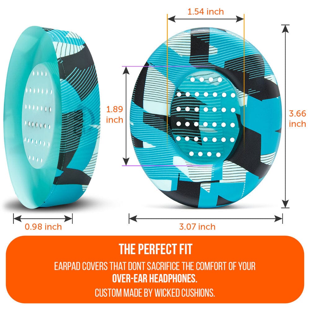 WC SweatZ Protective Headphone Earpad Cover | Cyan Prism