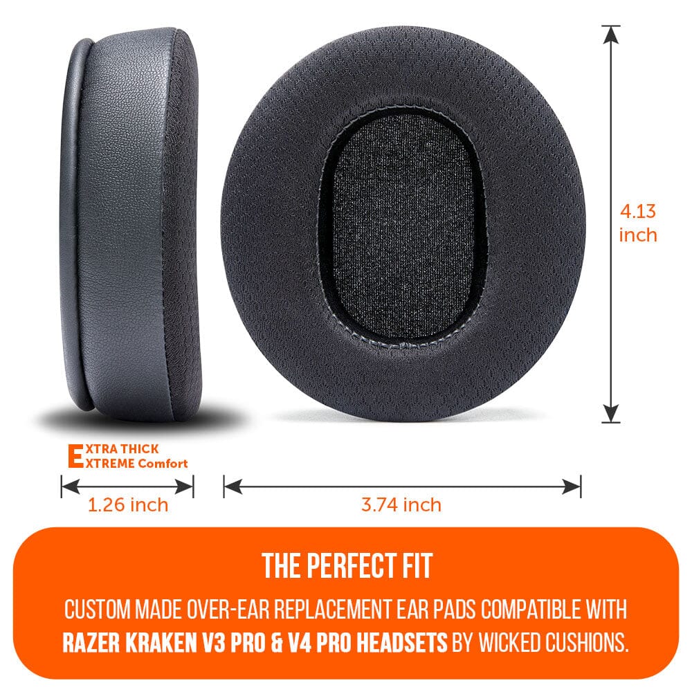Razer Kraken V3, V3 Pro, V4 & V4 Pro Earpads | Black