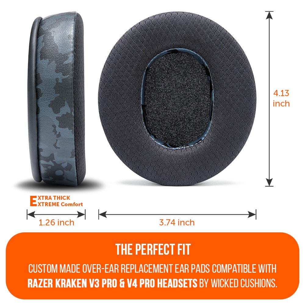 Razer Kraken V3, V3 Pro, V4 & V4 Pro Earpads | Black Camo