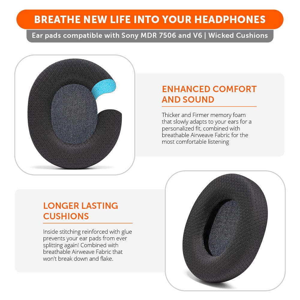 Replacement Earpads For Sony MDR 7506 | Airweave Black