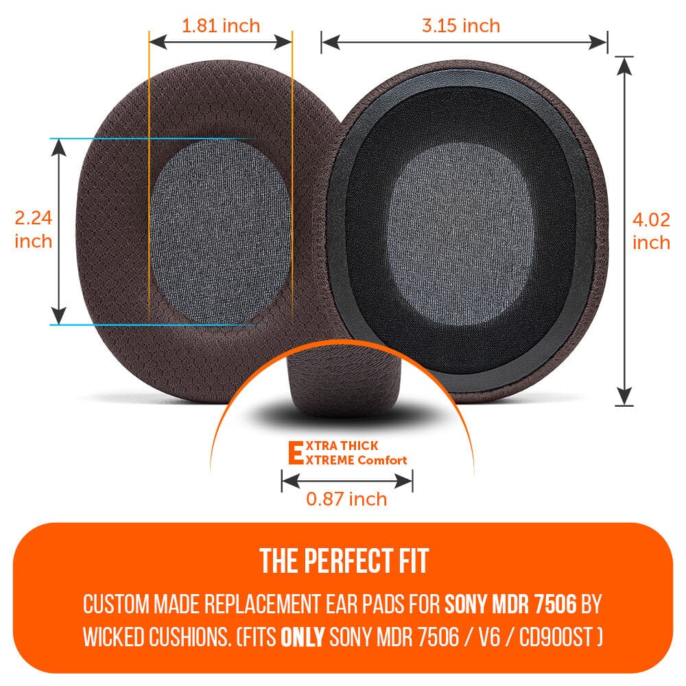 Replacement Earpads For Sony MDR 7506 | Airweave Brown