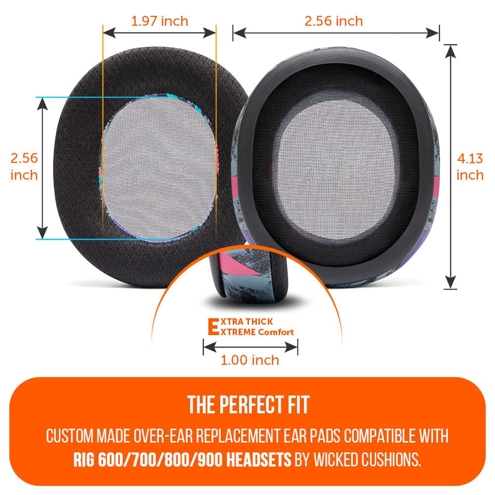 RIG 600, 700, 800 & 900 Series Earpads - WC FreeZe | 90s Black