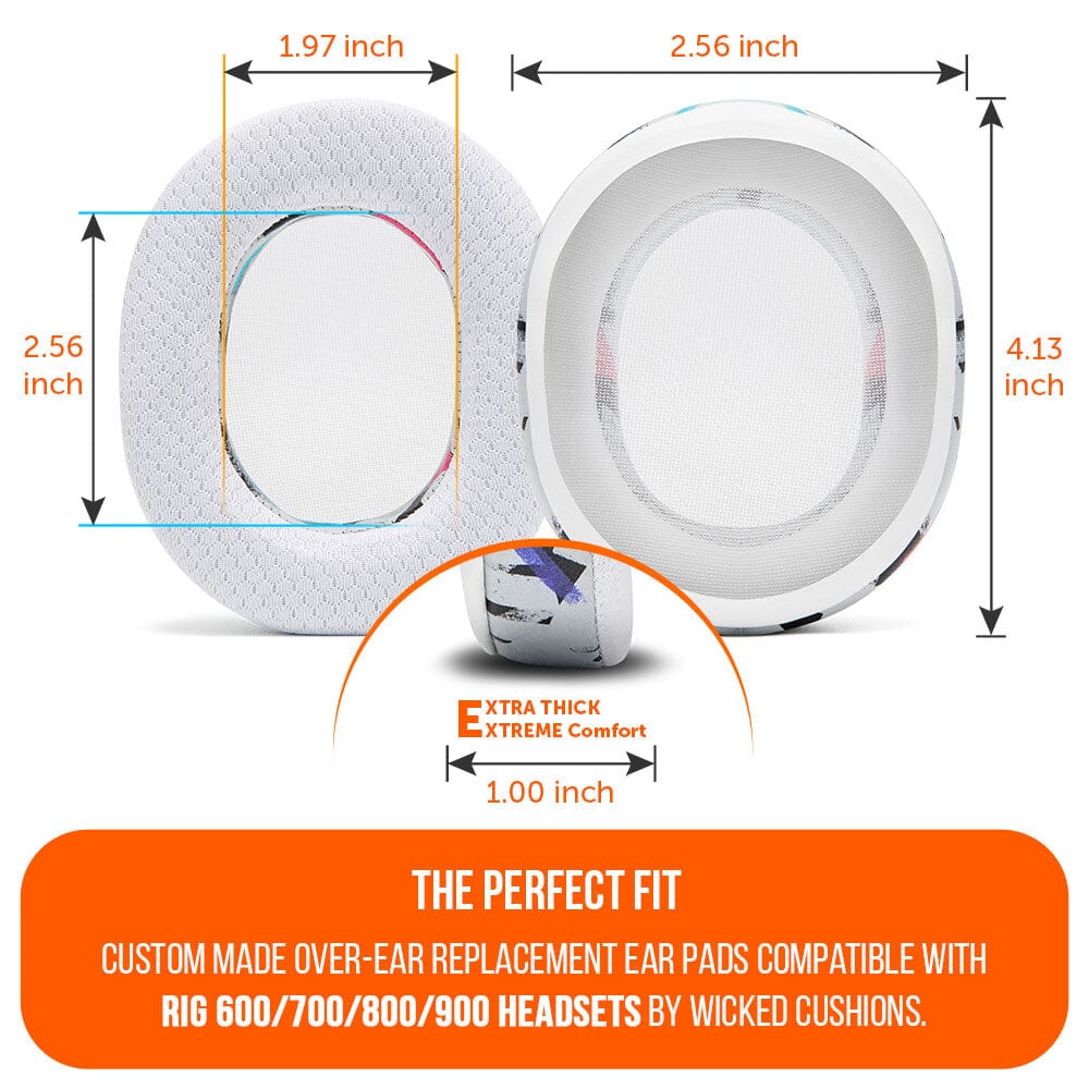 RIG 600, 700, 800 & 900 Series Earpads - WC FreeZe | 90s White