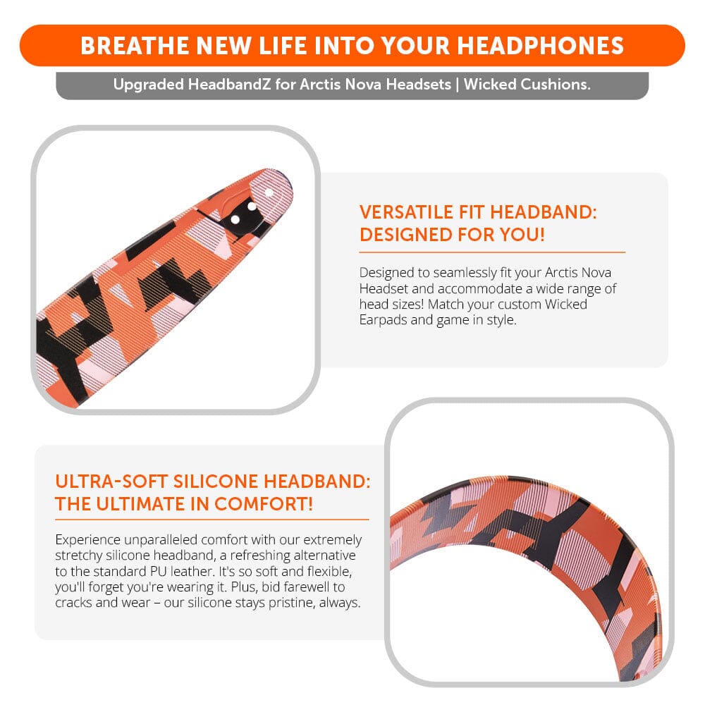 WC Silicone HeadbandZ for Arctis Nova | Orange Prism