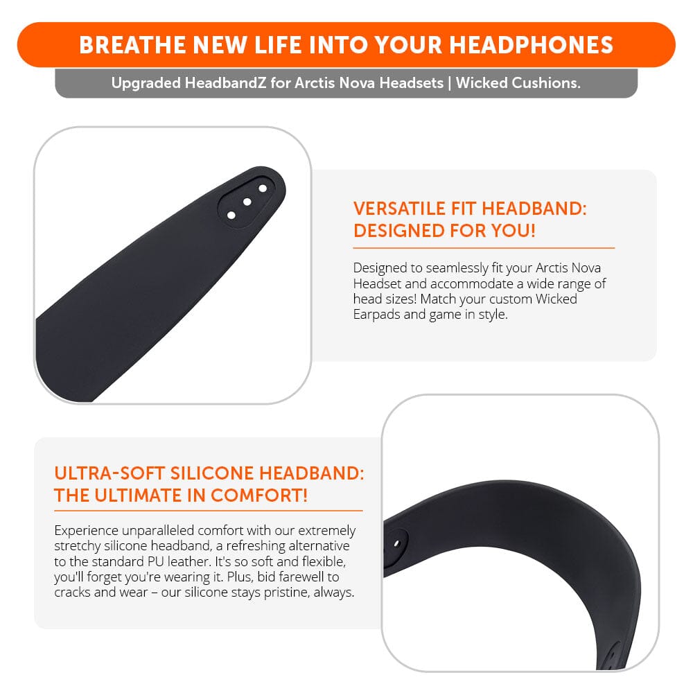 WC Silicone HeadbandZ for Arctis Nova | Black