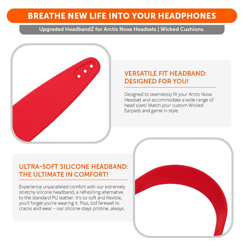 WC Silicone HeadbandZ for Arctis Nova | Red
