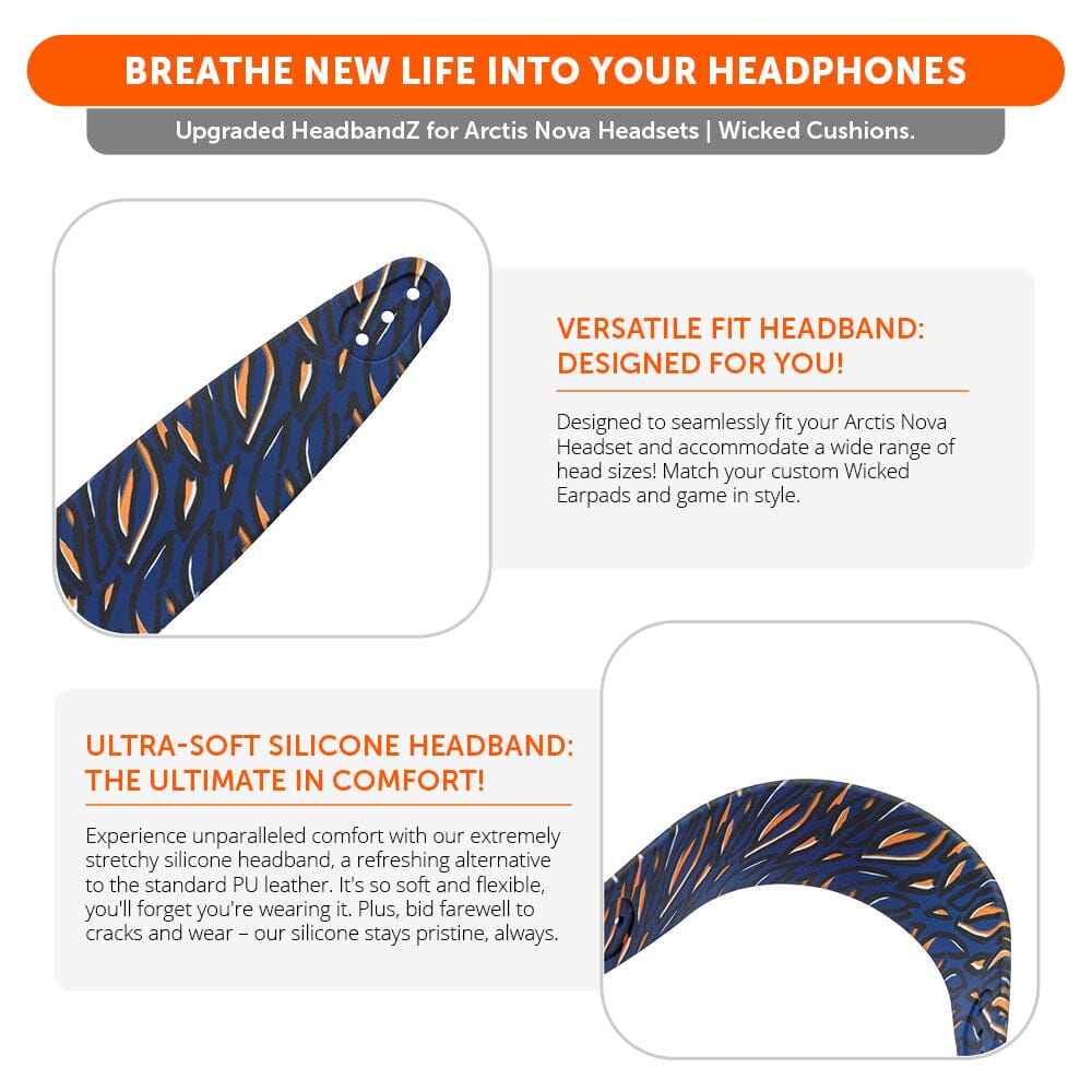 WC Silicone HeadbandZ for Arctis Nova | Navy Tiger