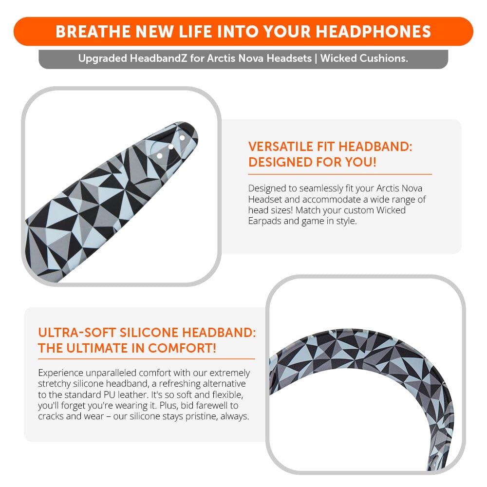WC Silicone HeadbandZ for Arctis Nova | Geo Grey