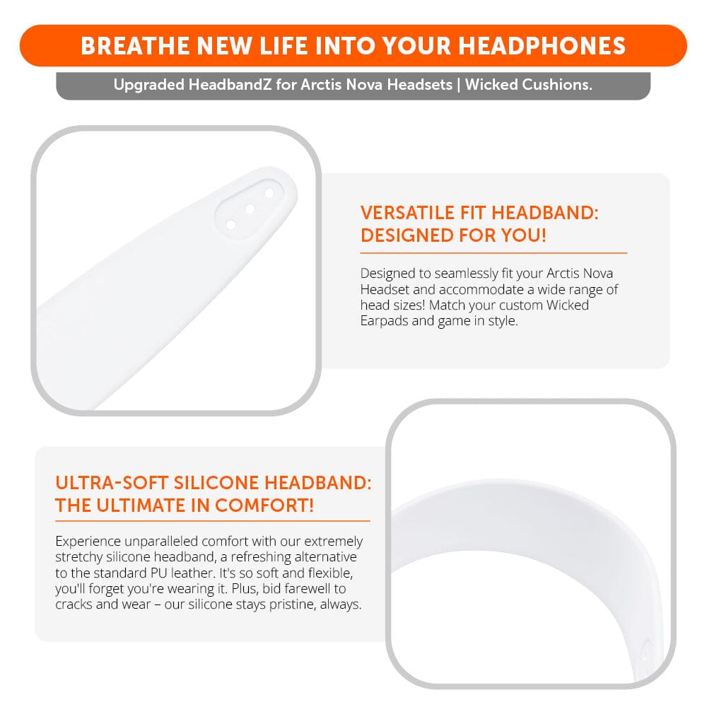 WC Silicone HeadbandZ for Arctis Nova | White