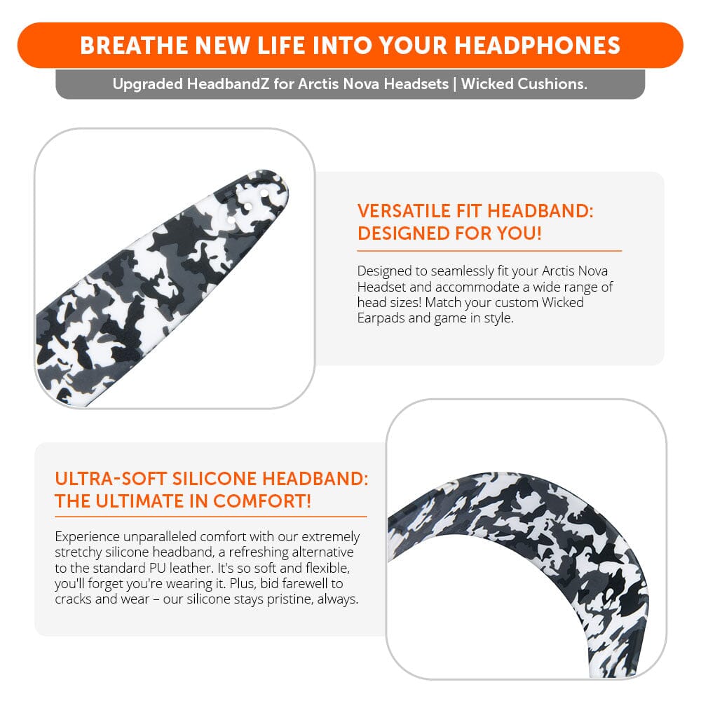 WC Silicone HeadbandZ for Arctis Nova | Snow Camo