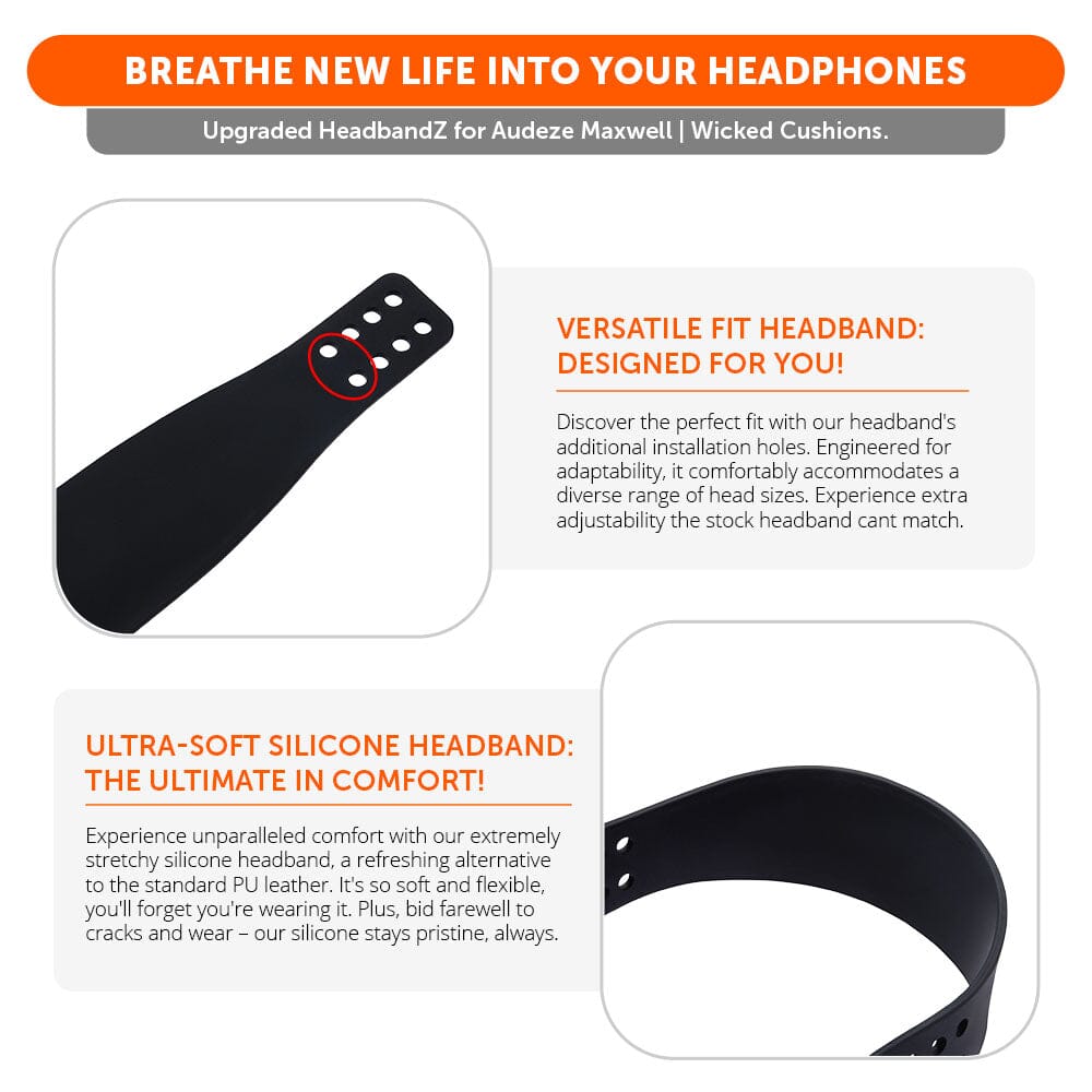 WC Silicone HeadbandZ for Audeze Maxwell | Black