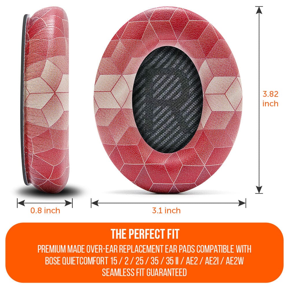 Replacement Ear Pads For Bose QC35 | Hex Red