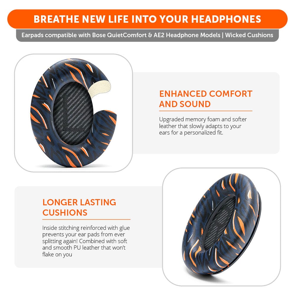 Replacement Ear Pads For Bose QC35 | Navy Tiger