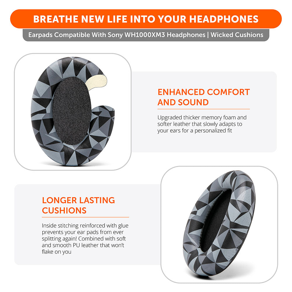 Ear Pads For Sony WH1000XM3 | Geo Grey