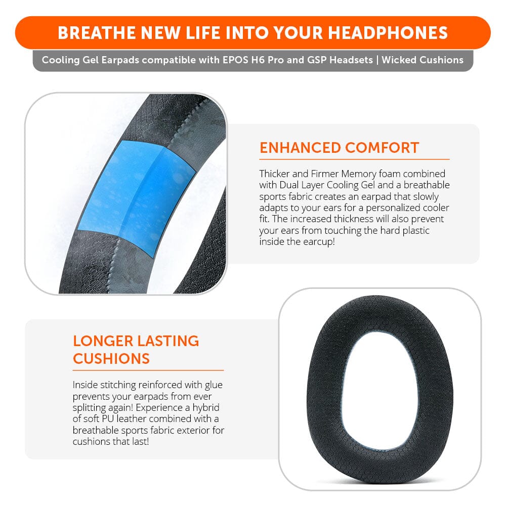 WC FreeZe EPOS H6 Pro & GSP Headset Earpads | Black Camo