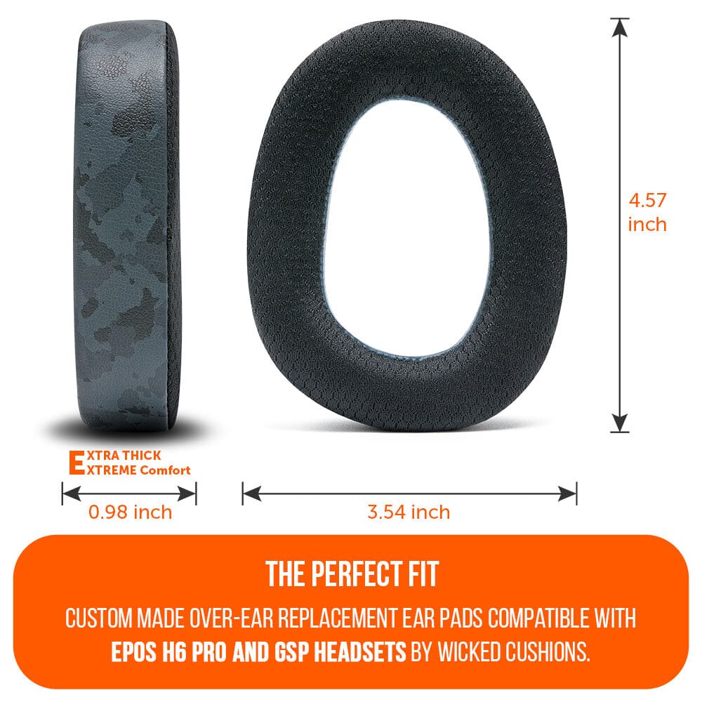 WC FreeZe EPOS H6 Pro & GSP Headset Earpads | Black Camo
