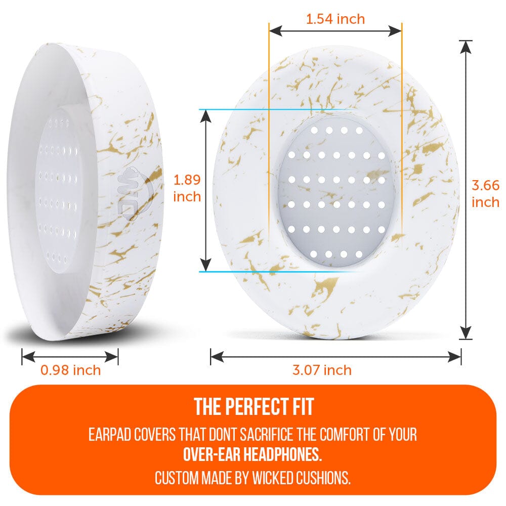 WC SweatZ Protective Headphone Earpad Cover | Gold Marble