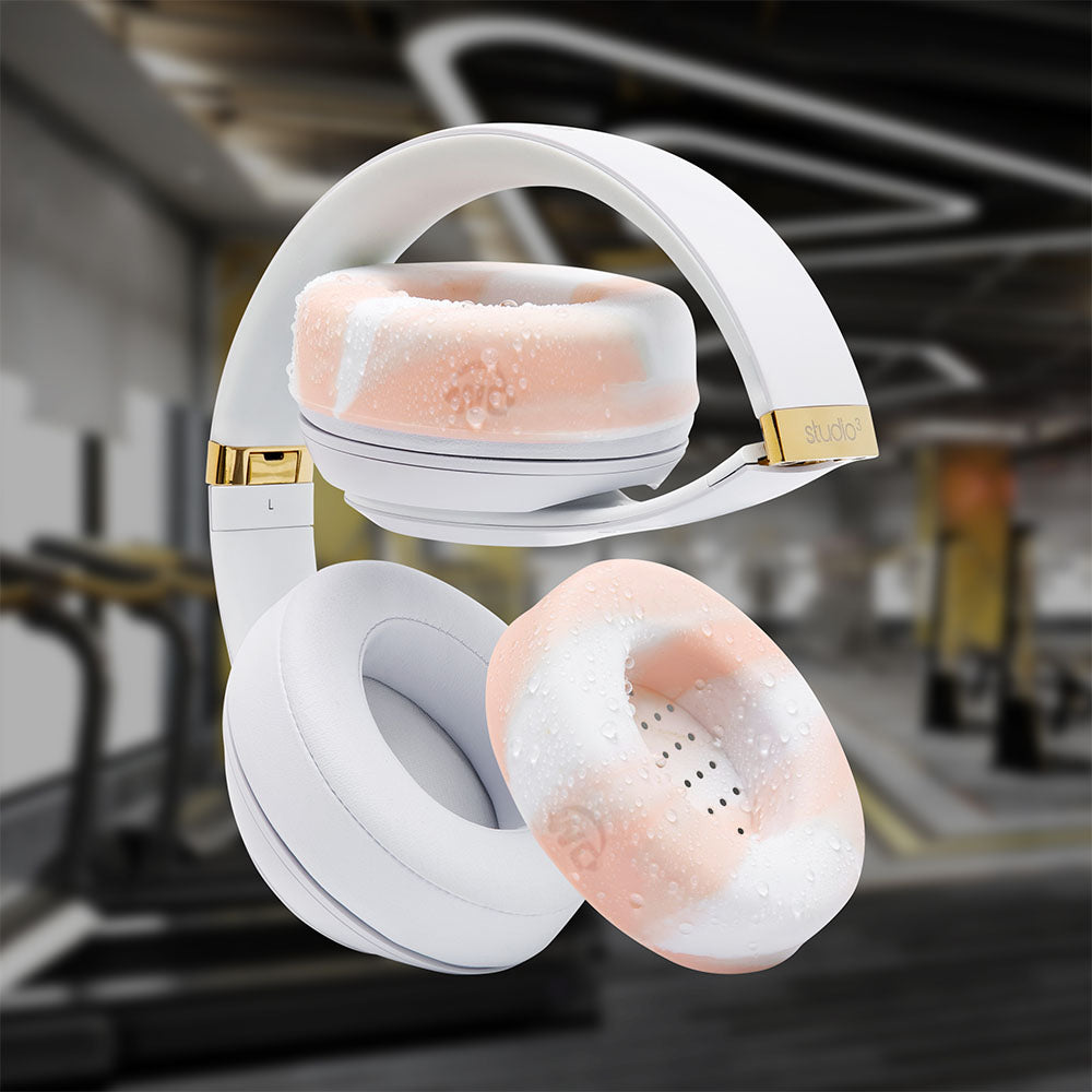 WC SweatZ Protective Headphone Earpad Cover | Pink Marble