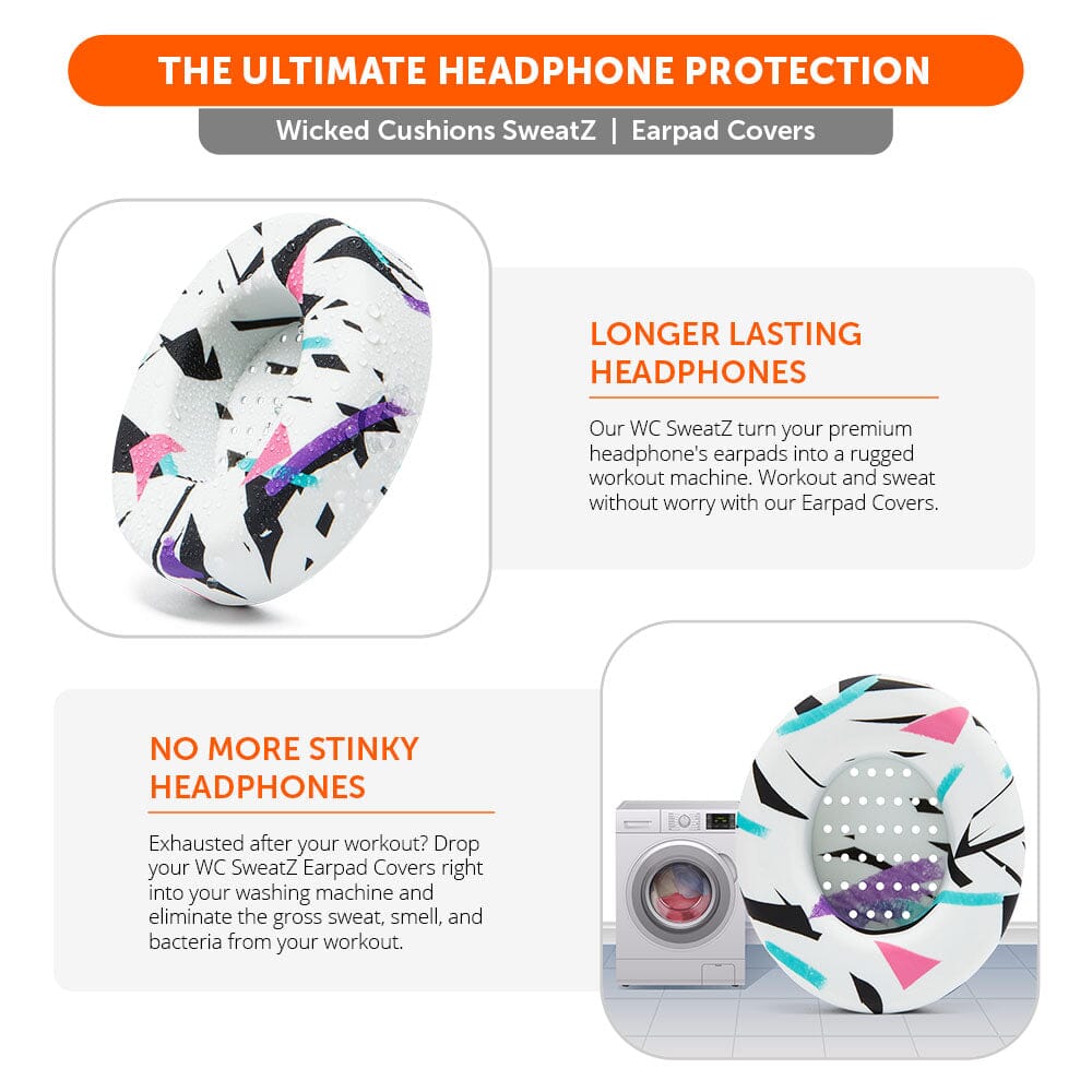 WC SweatZ Protective Headphone Earpad Cover | 90s White