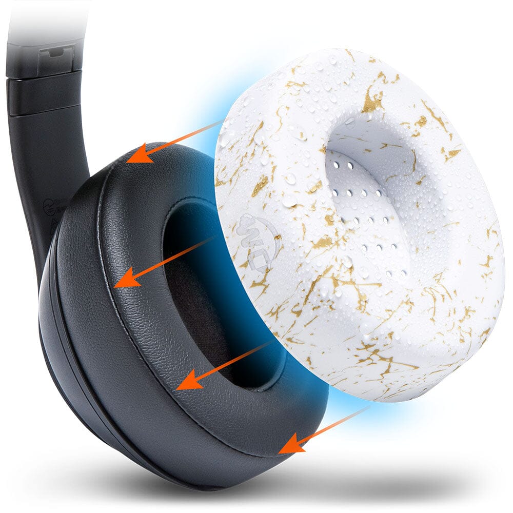 WC SweatZ Protective Headphone Earpad Cover | Gold Marble
