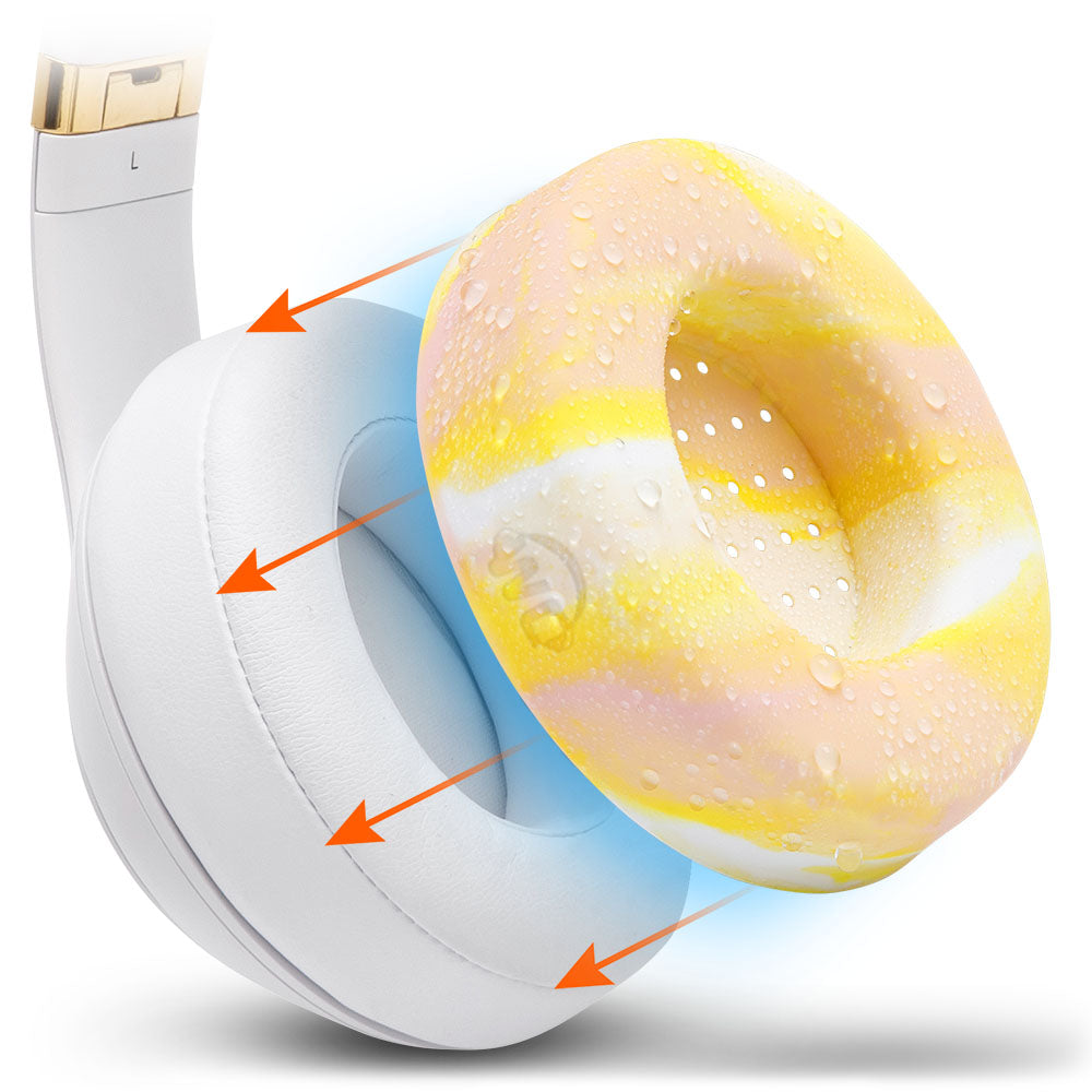 WC SweatZ Protective Headphone Earpad Cover | Yellow Starburst