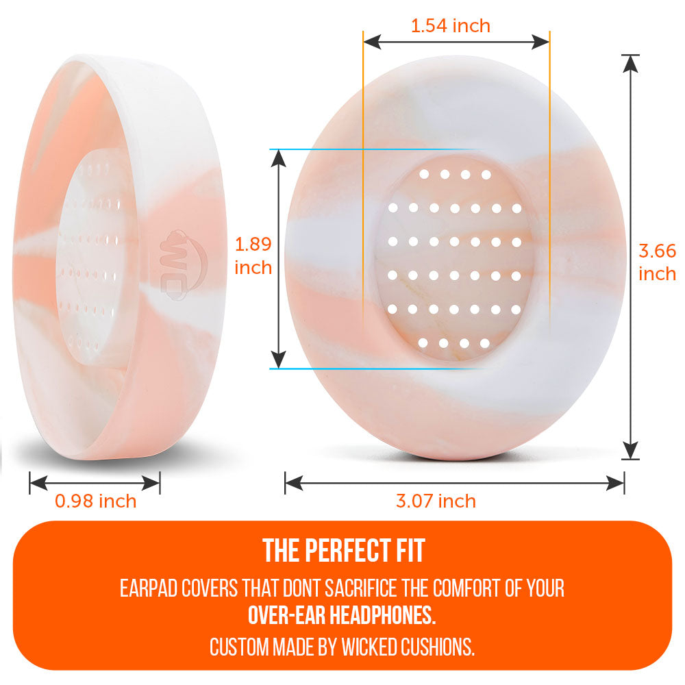 WC SweatZ Protective Headphone Earpad Cover | Pink Marble