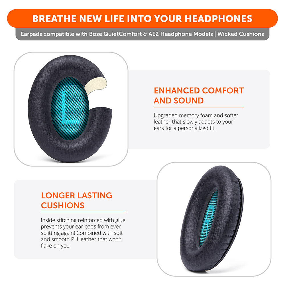 Replacement Ear Pads For Bose QC25 | Black