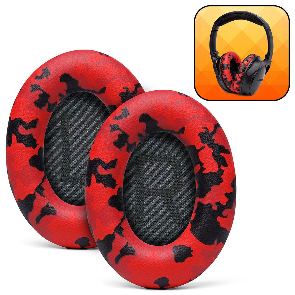 Replacement Ear Pads For Bose QC35 | Red Camo
