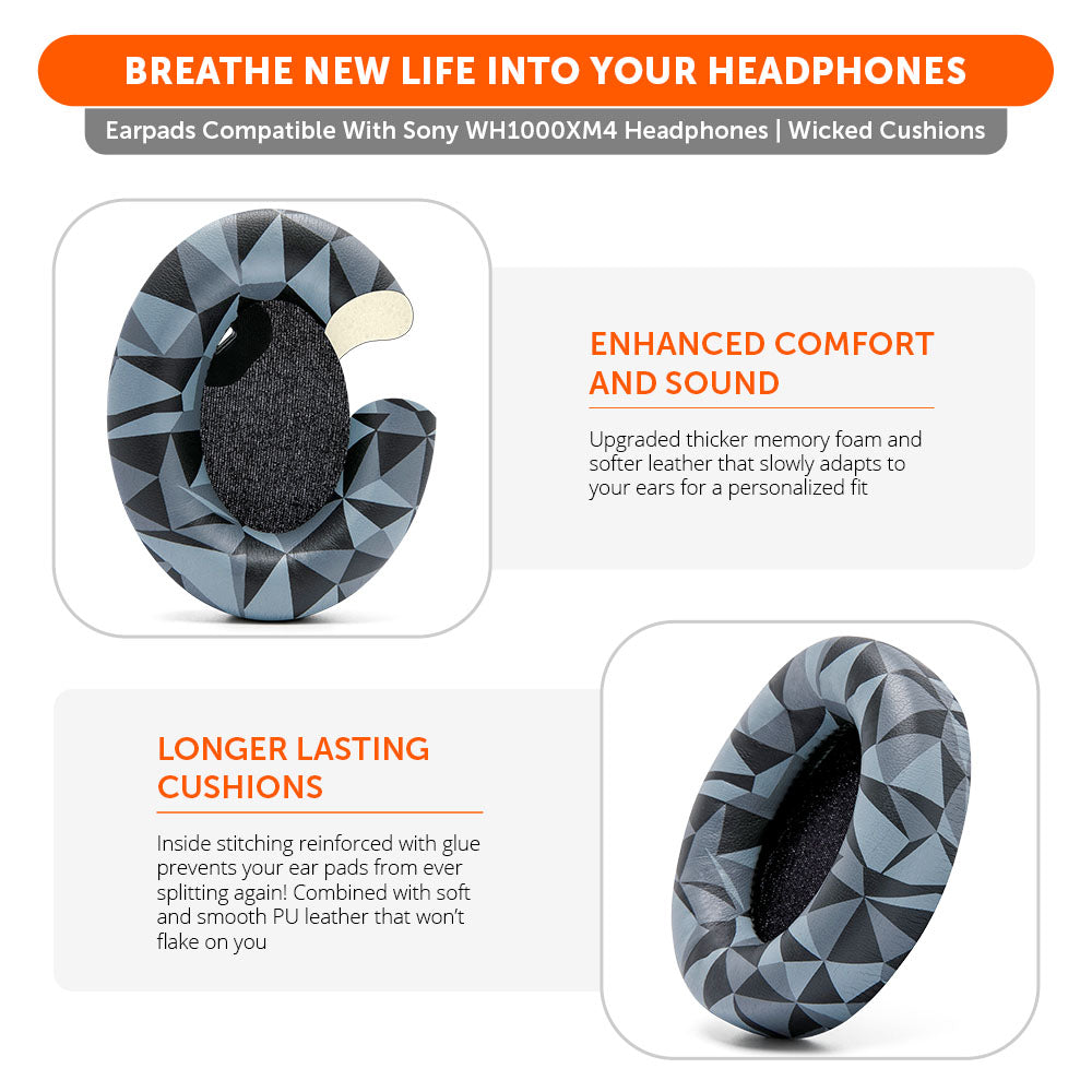 Ear Pads For Sony WH1000XM4 | Geo Grey