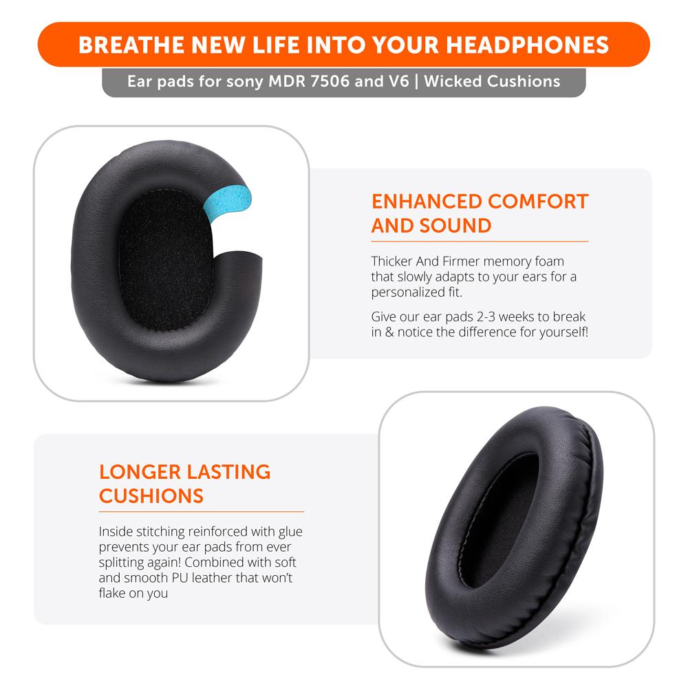 Replacement Earpads For Sony MDR 7506 | Black