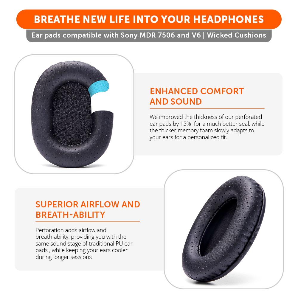 Replacement Earpads For Sony MDR 7506 | Perforated