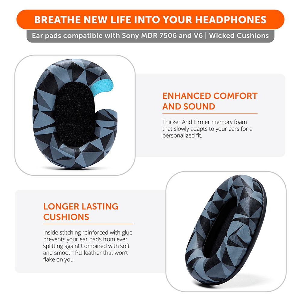 Replacement Earpads For Sony MDR 7506 | Geo Grey