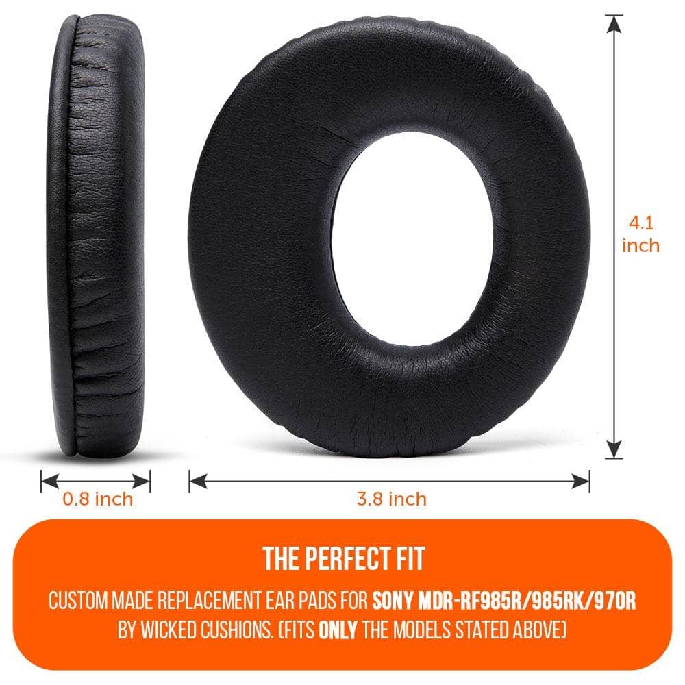 Replacement earpads for Sony MDR-RF985R, MDR-RF985RK, MDR-RF970R Black