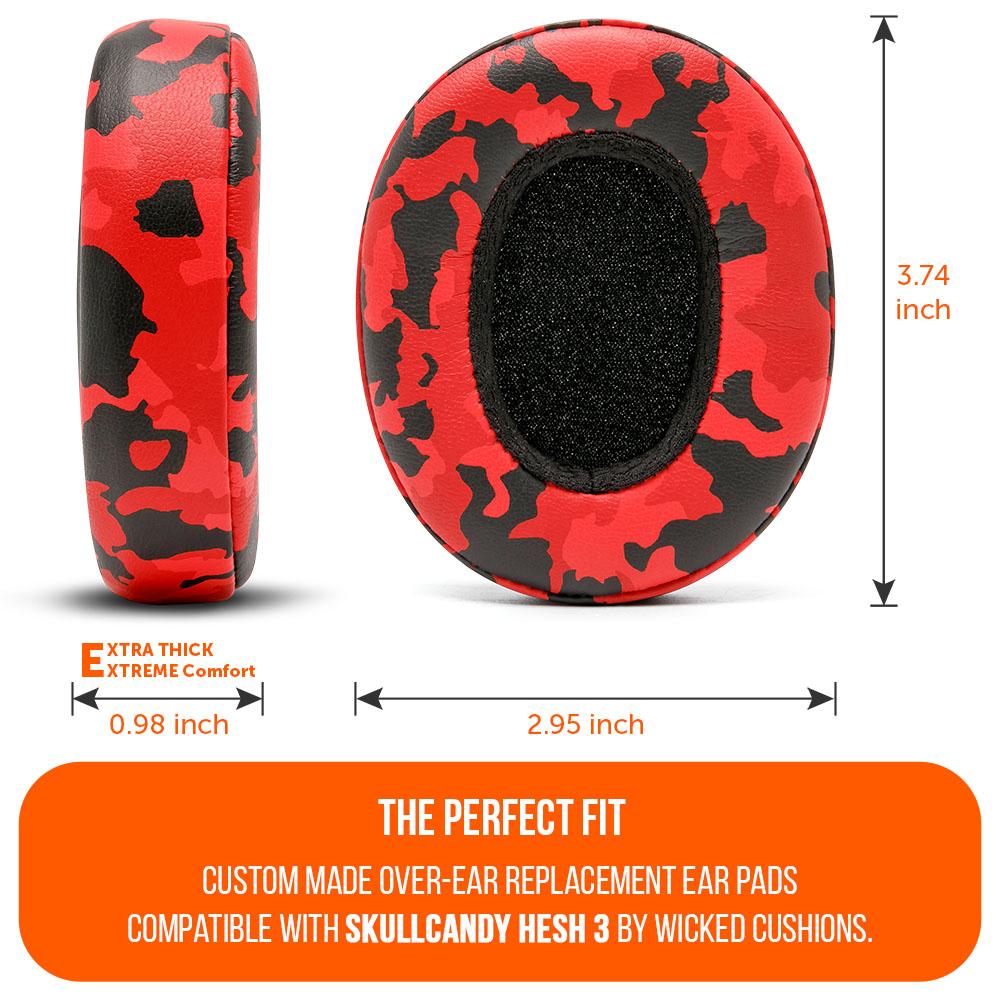 Skullcandy Hesh 3 & Crusher Replacement Earpads | Red Camo
