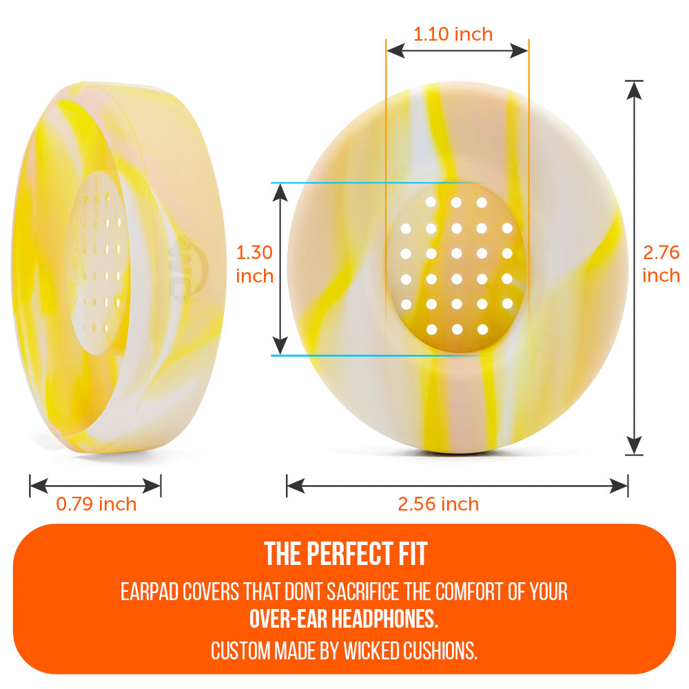 WC Solo SweatZ Protective Headphone Earpad Cover | Yellow Starburst