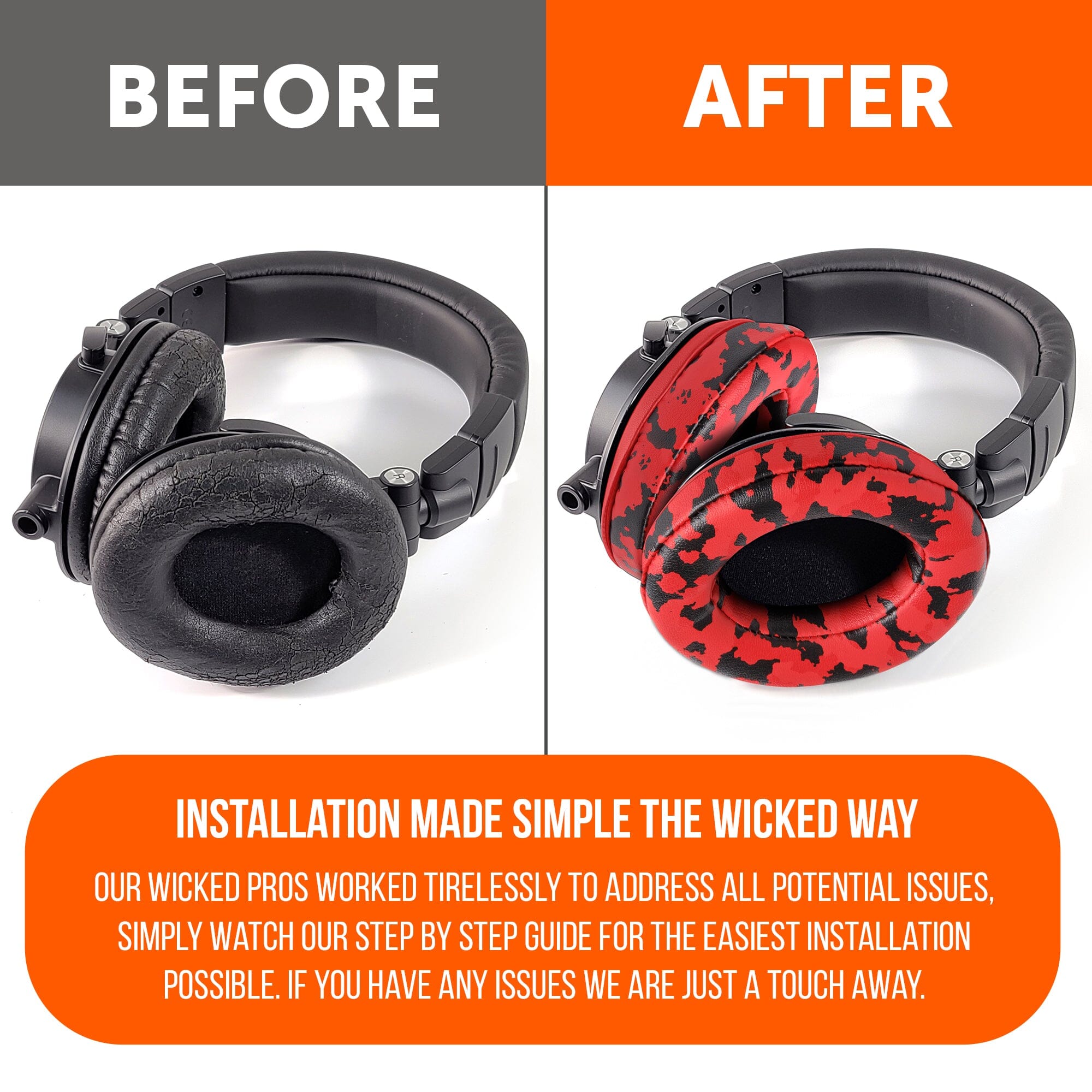 Upgraded Gaming Earpads | Red Camo