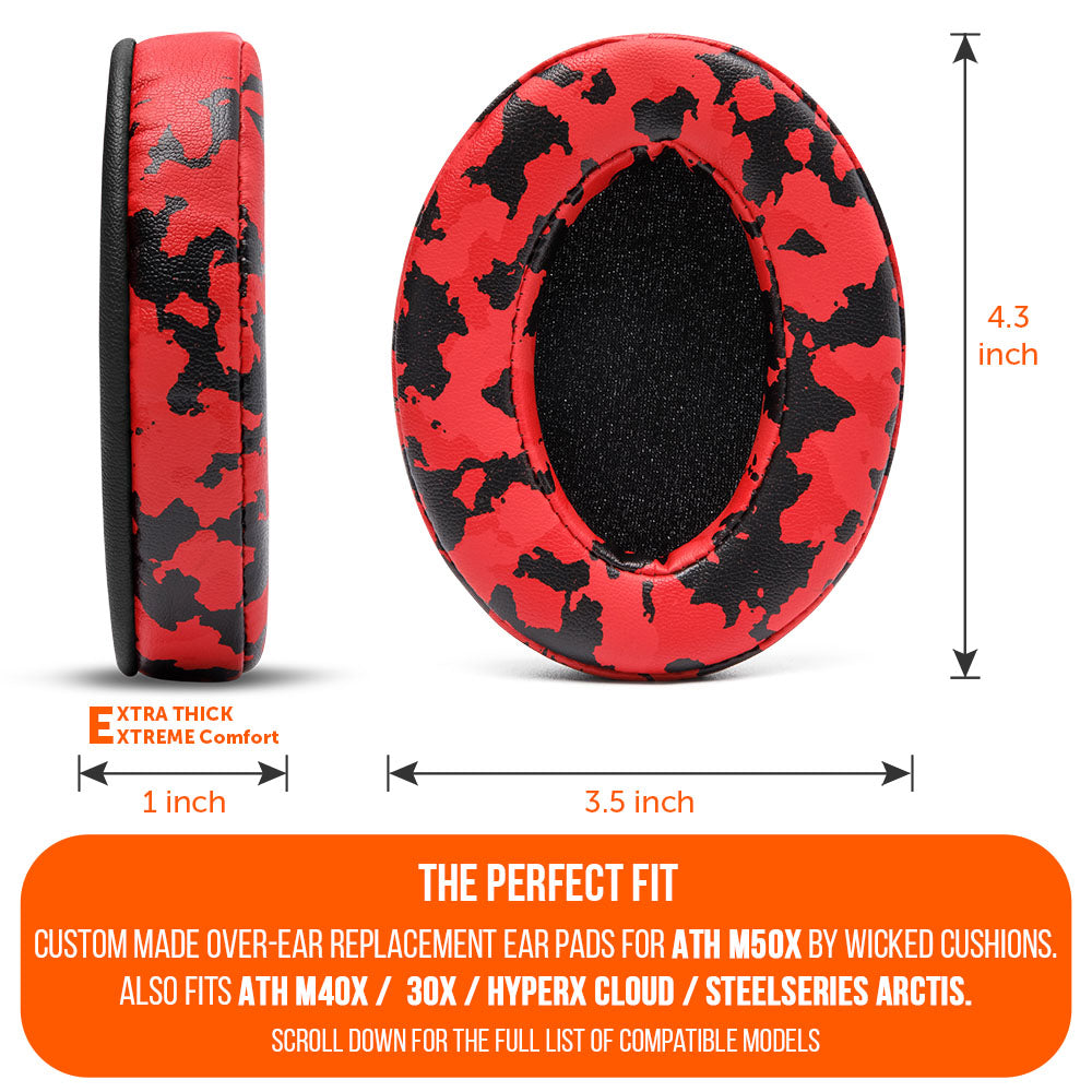 Upgraded Gaming Earpads | Red Camo