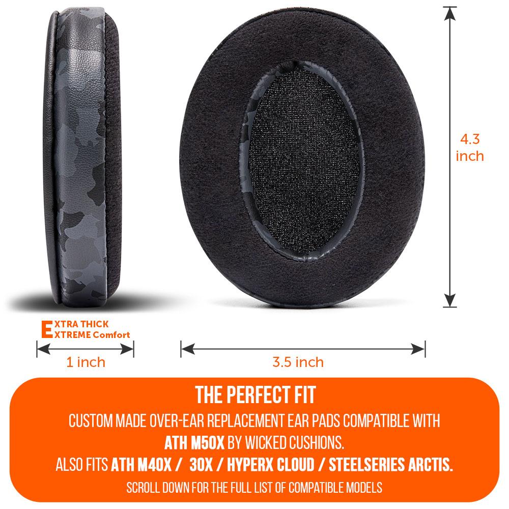 Upgraded Gaming Earpads - Hybrid Velour | Black Camo