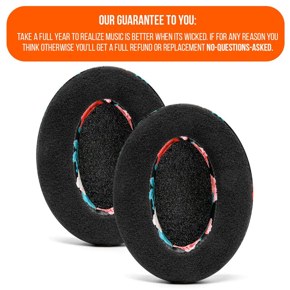 Upgraded Gaming Earpads - Hybrid Velour | Black Floral