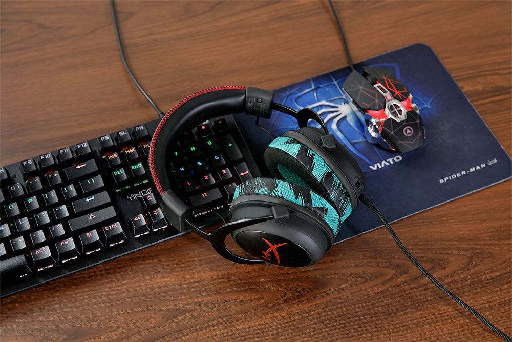 Upgraded Gaming Earpads - Hybrid Velour | SpeedRacer Cyan