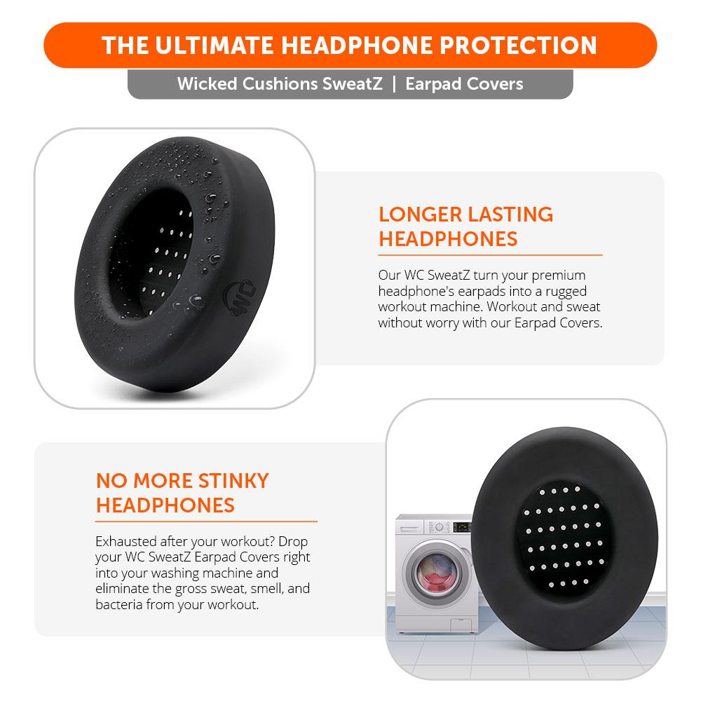 WC SweatZ Protective Headphone Earpad Cover | Black