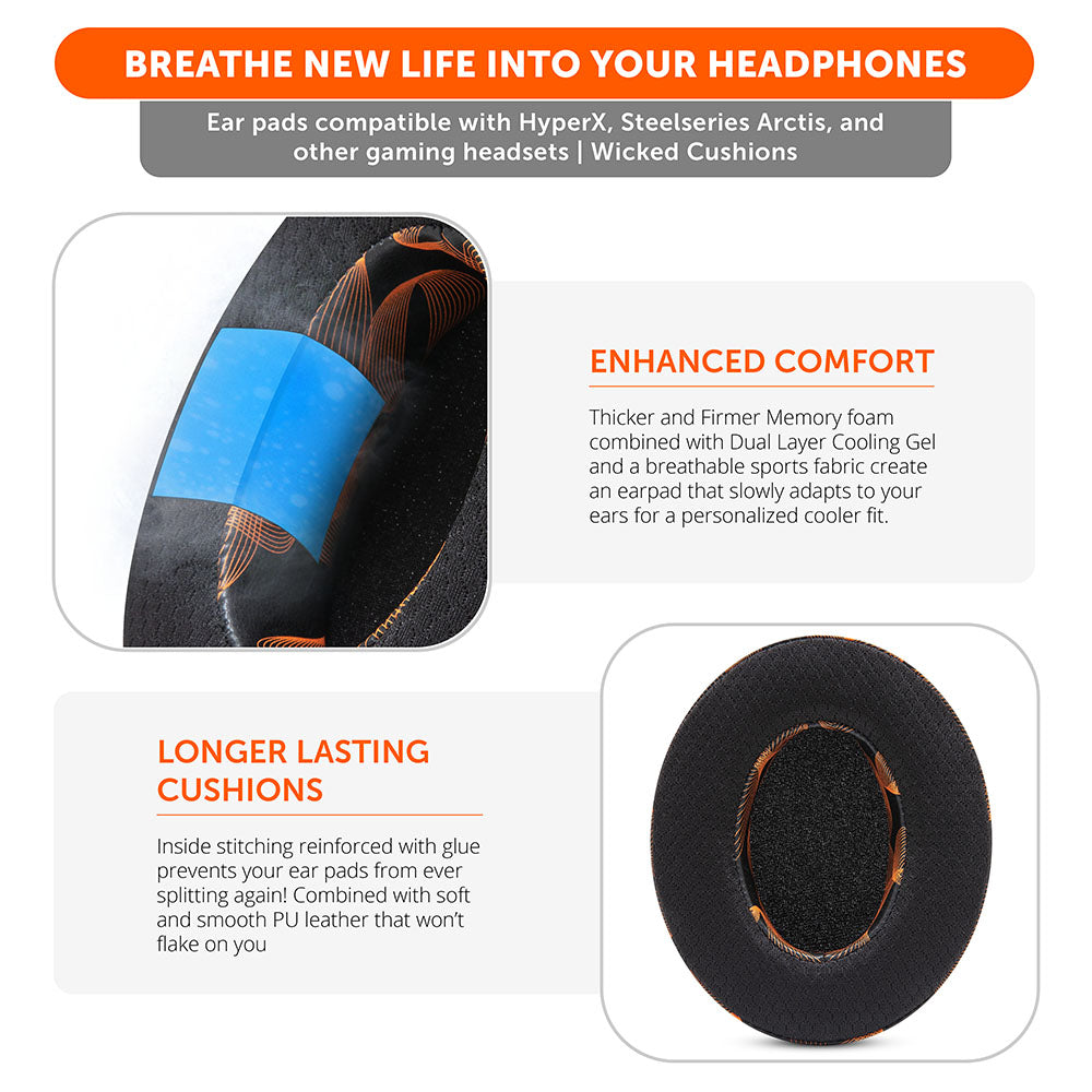 WC FreeZe - Hybrid Cooling Gel Infused Gaming Earpads | Kinetic Wave
