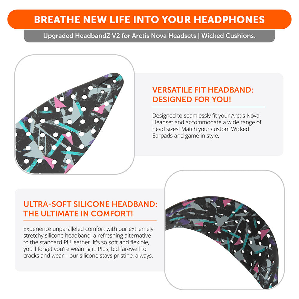 WC HeadbandZ Arctis Nova V2 | 90s Black