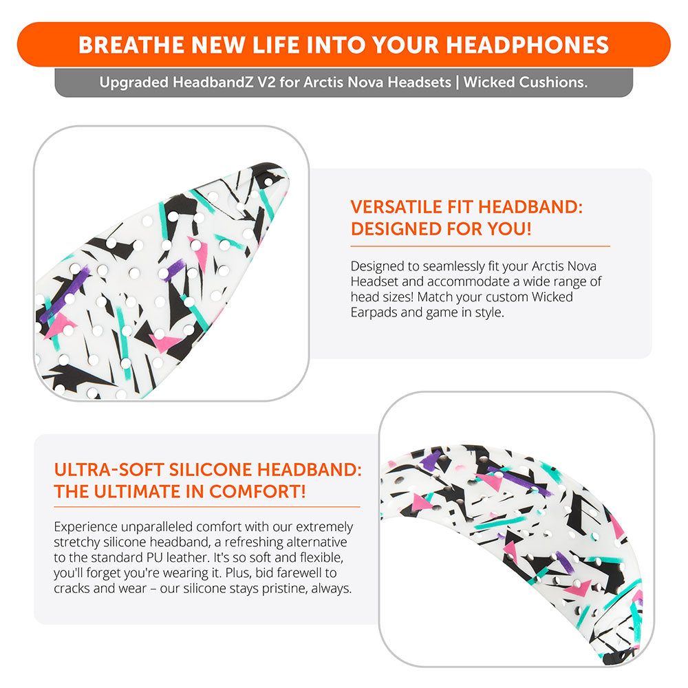 WC HeadbandZ Arctis Nova V2 | 90s White